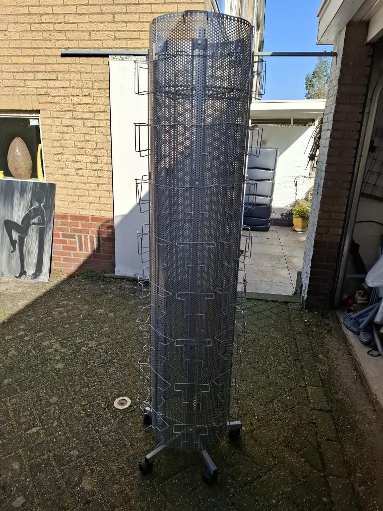 groot staand kaartenrek op wieltjes, grijs, Ophalen, Zo goed als nieuw