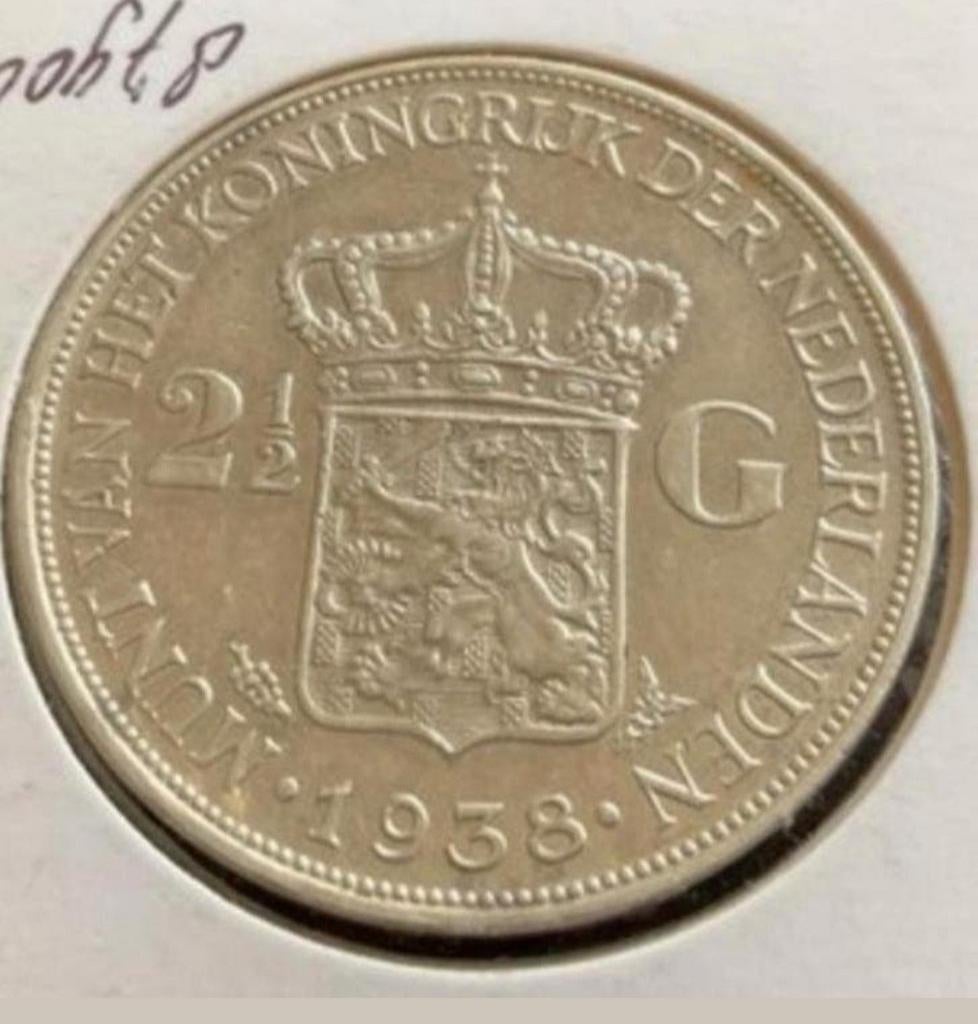 ZILVER MUNTEN PENNING COLECTIE.S EDEL DIV AANBOD KIJK ADVT, Geboorte of Huwelijk, Koningin Wilhelmina, 2½ gulden, Verzenden