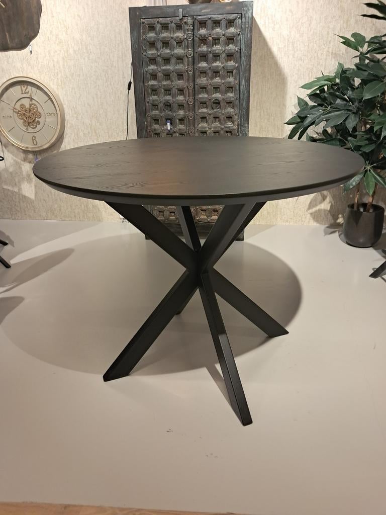 Showmodel zwarte bar/countertafel 120x120x92cm hoog, Huis en Inrichting, Tafels | Eettafels, Ophalen, Overige materialen, Rond