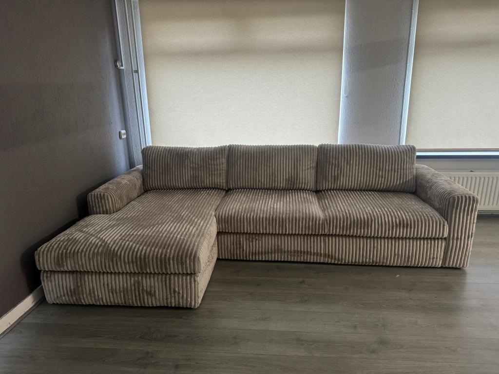 !!ACTIE!! Hoekbank Brede Ribstof, Huis en Inrichting, Banken | Bankstellen, Niet ingevuld, Nieuw, Niet ingevuld, Niet ingevuld