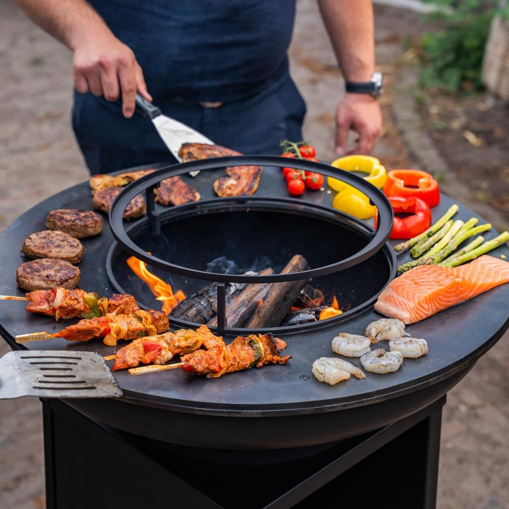 bbq Plancha Camarada Blackline met wielen en houtopslag NW, Tuin en Terras, Ophalen of Verzenden, Nieuw, RJRoyal Living