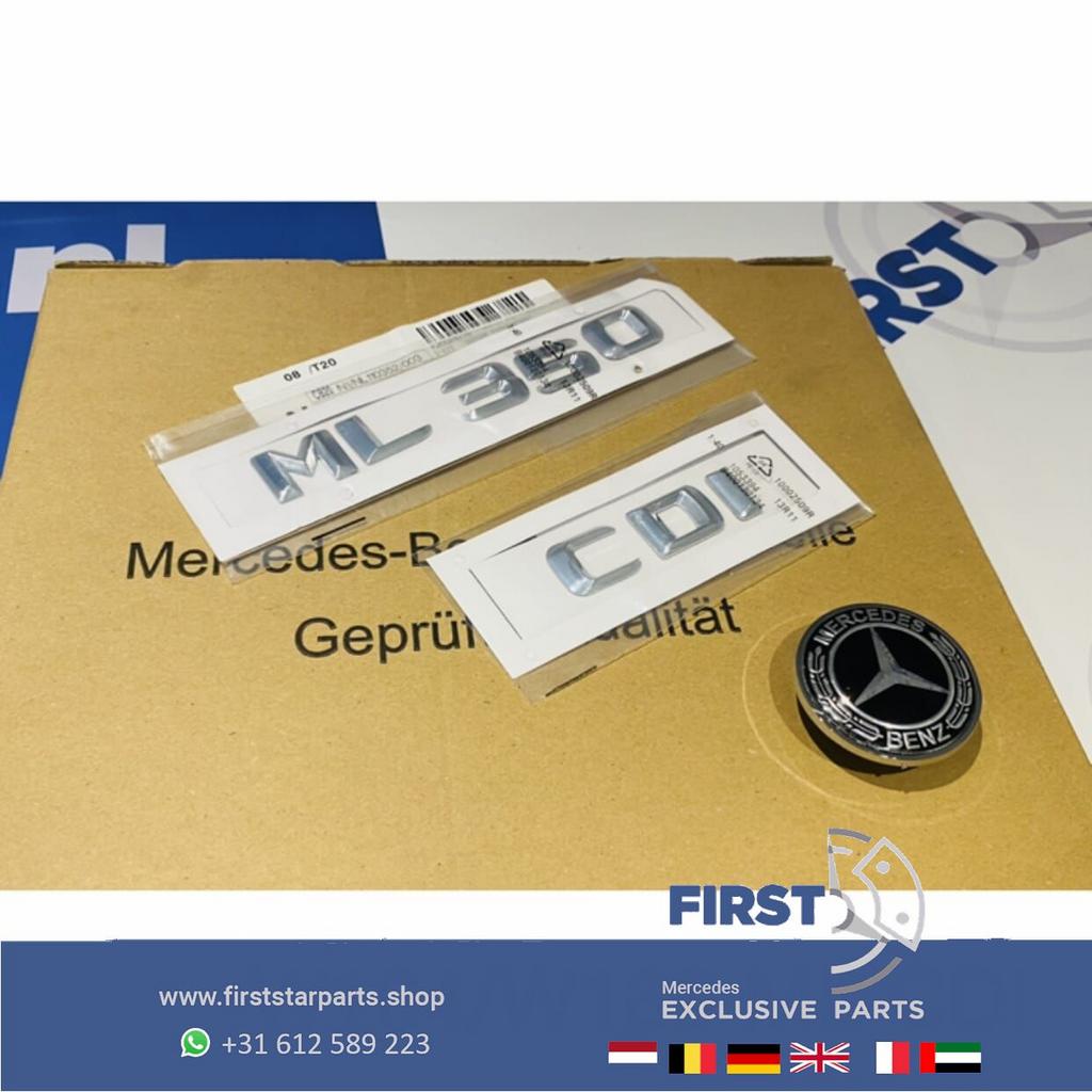 W164 W166 ML LOGO SET CHROOM EMBLEMEN SET Mercedes ML KLASSE, Auto-onderdelen, Gebruikt, -, Ophalen of Verzenden, -