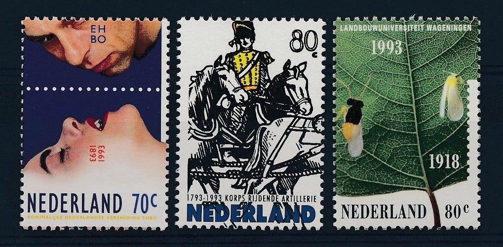 1548 - 1550 (jaar 1993) Jubileumzegels EHBO, Artillerie etc., Ophalen of Verzenden, Na 1940, Postfris