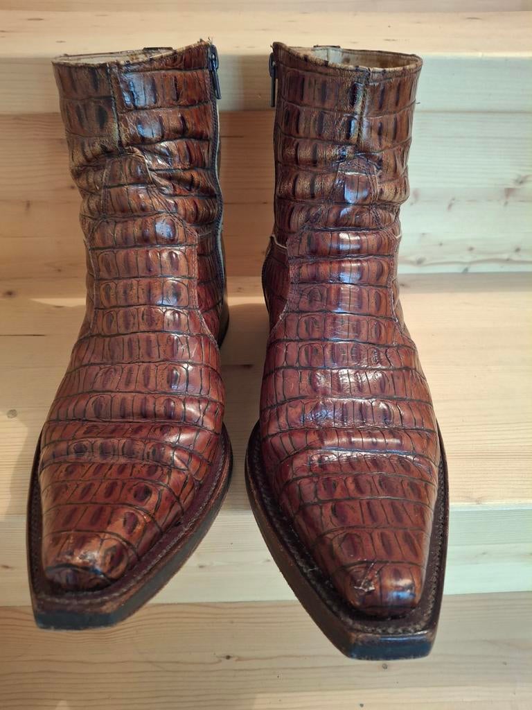 Sendra boots, enkellaarzen maat 42, krokodil., Ophalen of Verzenden, Bruin, Boots