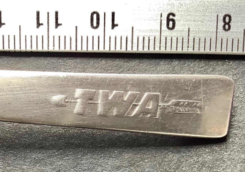 set van 6 lepeltjes, luchtvaart, TWA (L29, Ophalen of Verzenden, Gebruikt