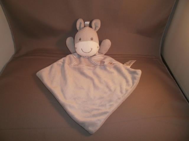 Nicotoy ezel/giraf/koe/nijlpaard knuffeldoekje grijs/wit, Ophalen of Verzenden, Nieuw, Overige typen