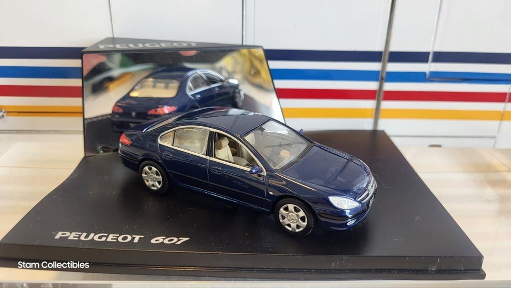 Norev Peugeot 607 Blue Metallic, Gebruikt, Auto, Norev, Ophalen of Verzenden