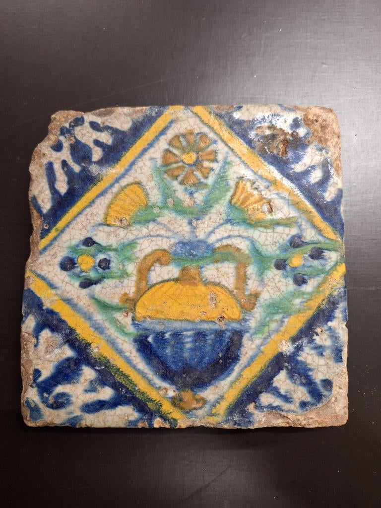 4 x antieke tegel, Antiek en Kunst, Antiek | Wandborden en Tegels, Ophalen of Verzenden