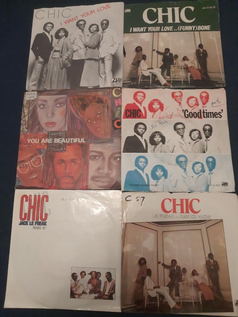 12x vinyl singels van Chic, Cd's en Dvd's, Vinyl | Pop, Ophalen of Verzenden, 1960 tot 1980, Zo goed als nieuw, Overige formaten