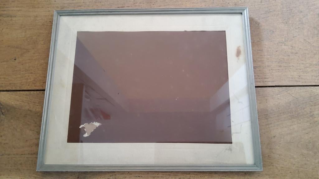 Groot antiek zilver kleur fotolijstje bewerkte rand., Ophalen of Verzenden