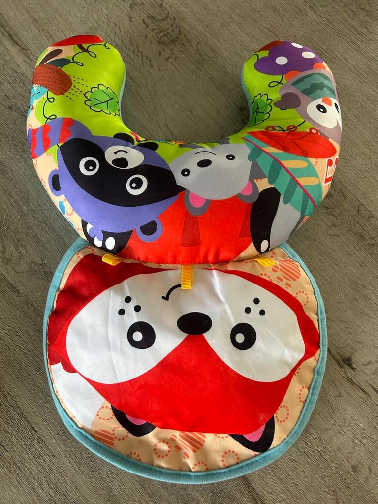 Baby buikkussen & boxhanger zwart-wit-geel-rood, Ophalen, Zo goed als nieuw, Overige typen, Met geluid