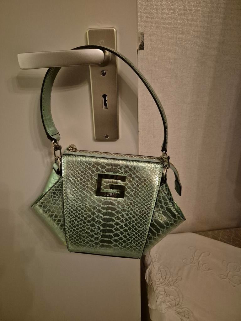 Guess Neon Groen Uitgaans Tasje - Nooit Gebruikt, Ophalen, Nieuw, Groen, Avondtasje