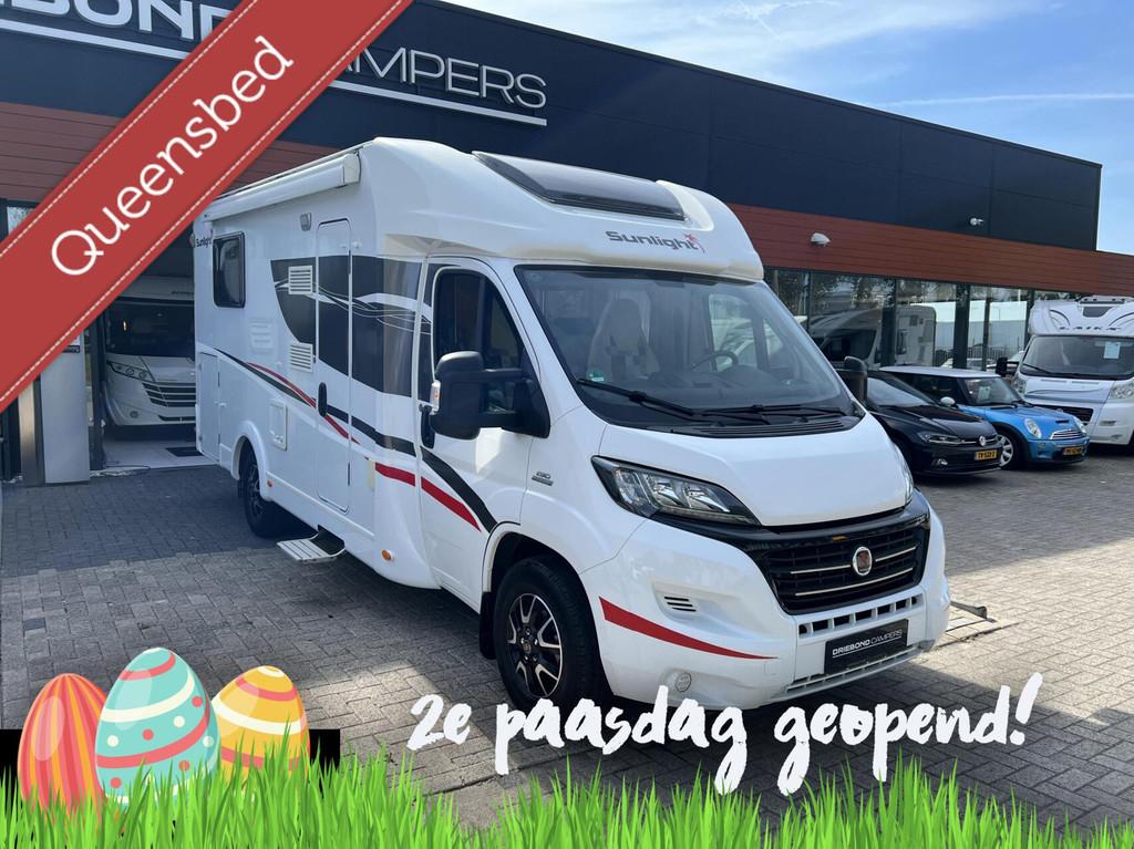 Sunlight T69 S Queensbed Luifel Schotel Zonnepaneel Lithium, Caravans en Kamperen, Campers, Sunlight, Airbags, Bedrijf, Elektrische ramen