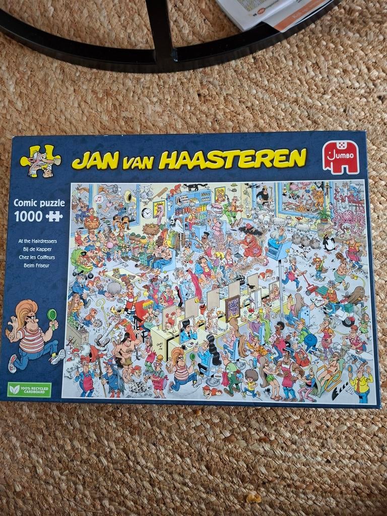 J v haasteren puzzel." Bij de kapper", Ophalen of Verzenden, 500 t/m 1500 stukjes, Zo goed als nieuw