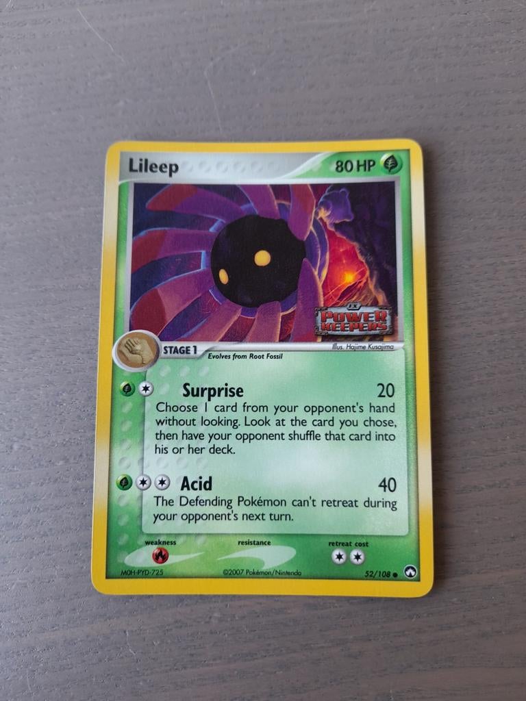 2007 power keepers 52/108 lileep reverse, Ophalen of Verzenden, Gebruikt, Losse kaart, Foil