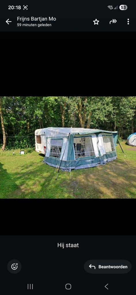Chateau Calista 450 Chalet 2006 met voortent, Chateau, Rondzit, 95 kg, Frans bed