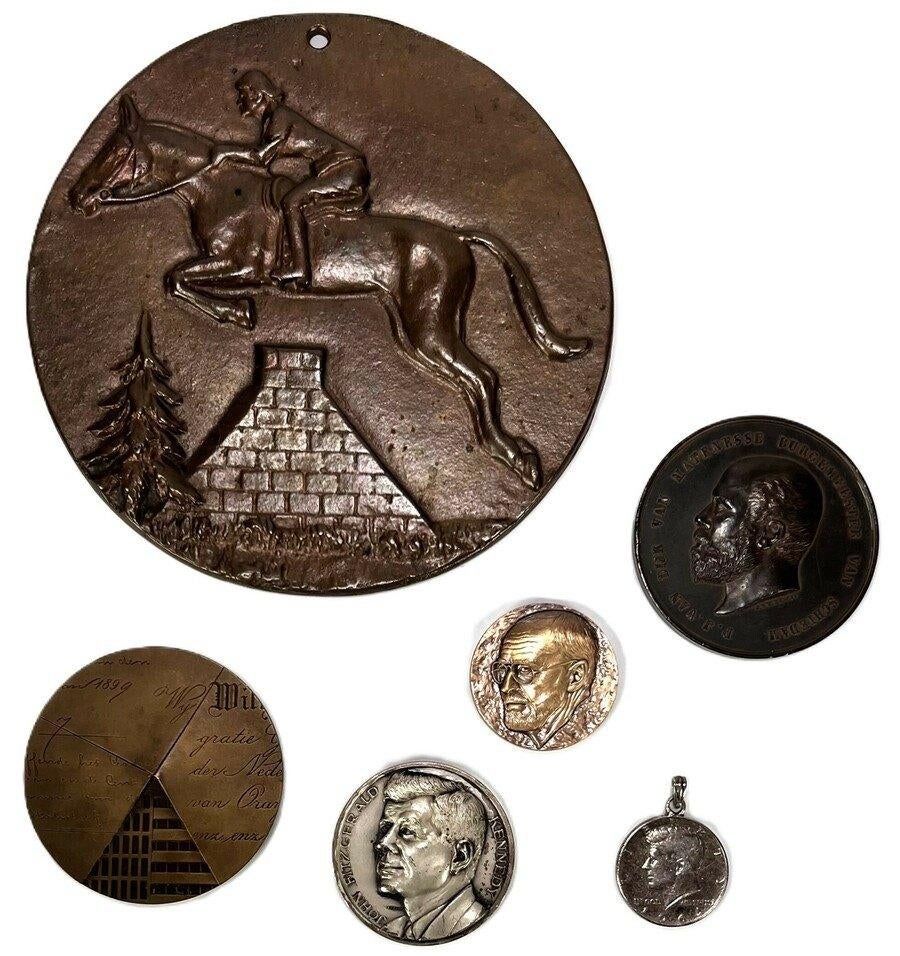 1074. Penningen en plaquette, 1891–1989, Ophalen of Verzenden