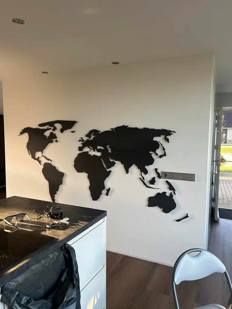 keluly wereldkaart wanddecoratie van staal