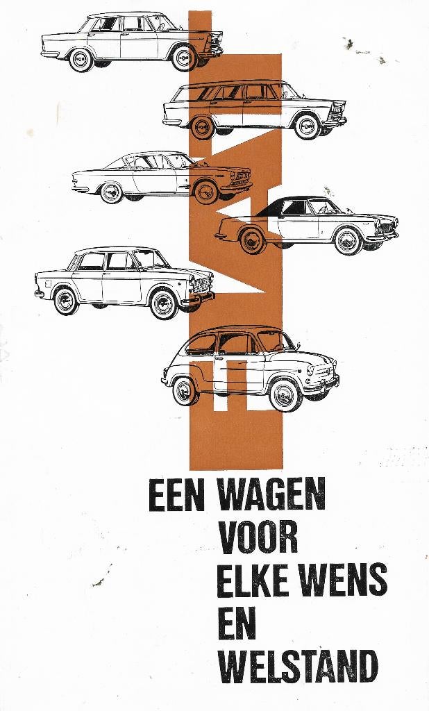 Brochure FIAT programma/modellen 1965 (NL)., Leonard Lang, A'dam., Nieuw, Ophalen of Verzenden, Overige merken