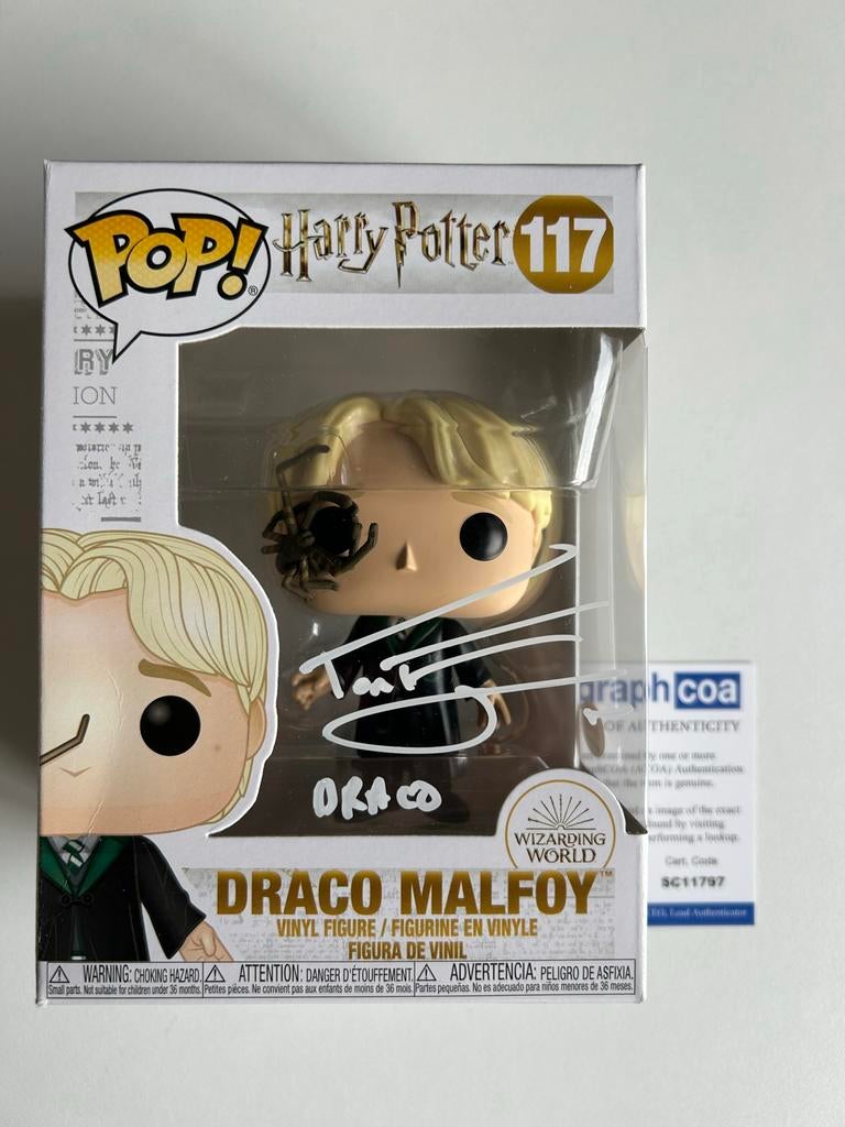 Funko Pop! Harry Potter Draco Malfoy #117 Gesigneerd, Ophalen of Verzenden, Zo goed als nieuw