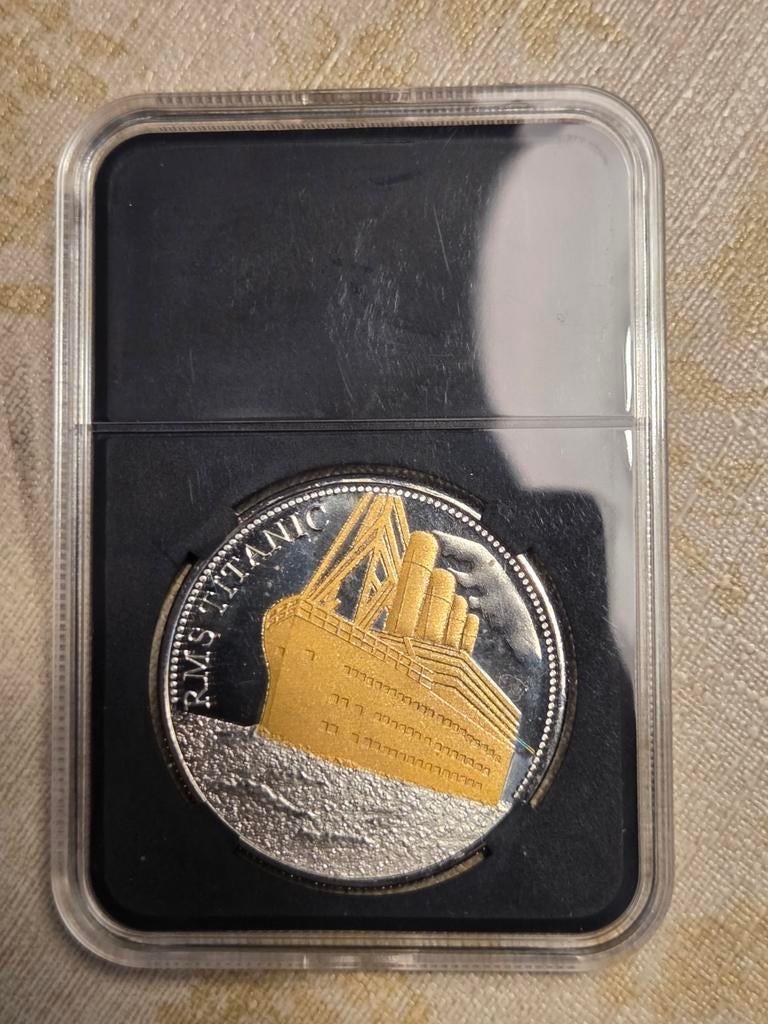 RMS Titanic Herdenkingsmunt - The Voyage of Titanic, Verzamelen, Scheepvaart, Ophalen of Verzenden