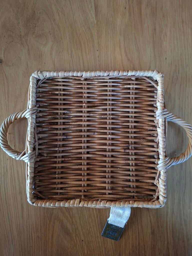 Leuk klein vierkant rotan bakje RIVIÉRA MAISON 17.5X17.5, Ophalen of Verzenden