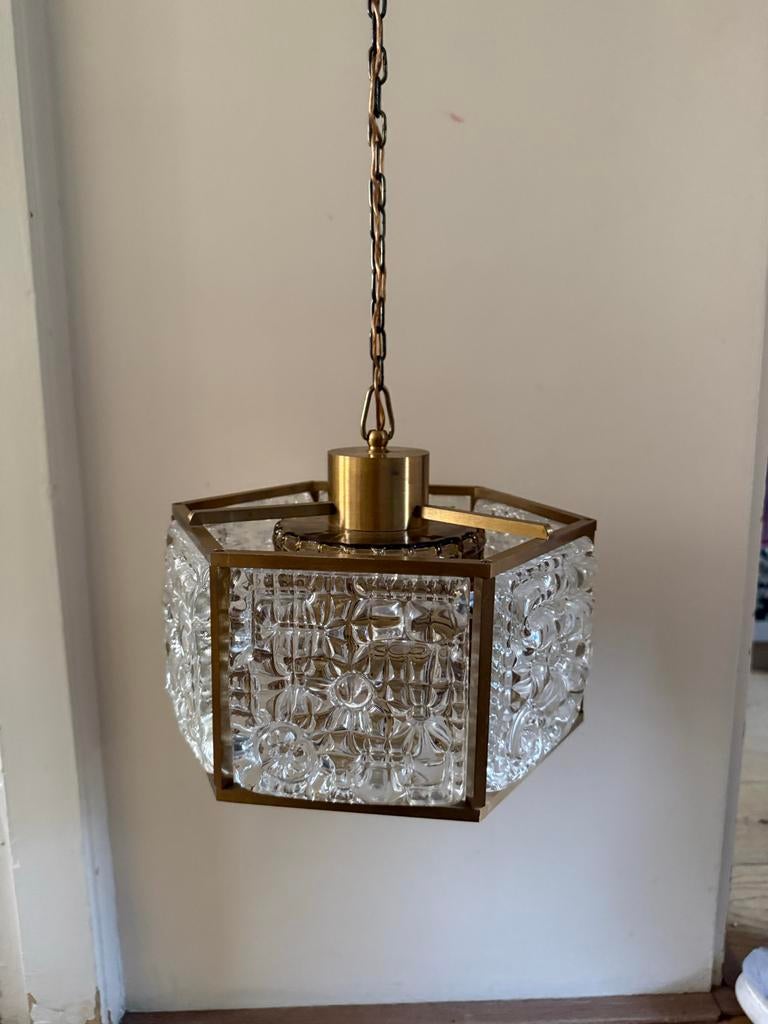Vintage Kristallen Hanglamp van Carl Fagerlund voor Orrefors, Ophalen, Vintage, 75 cm of meer, Glas