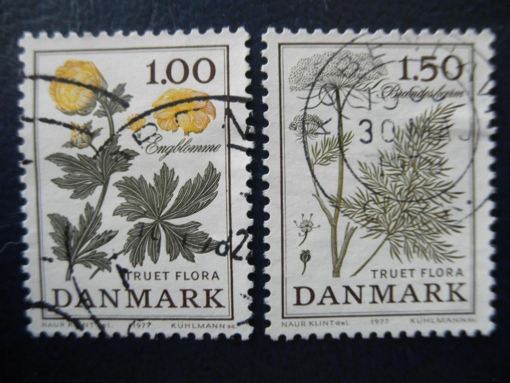 Postzegels Denemarken 1977 bloemen - cat.w. € 1,30., Ophalen of Verzenden, Denemarken, Gestempeld