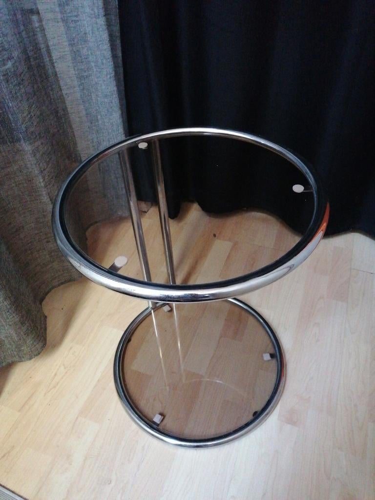 Vintage bijzet tafel chroom rookgas izgs, Huis en Inrichting, Tafels | Bijzettafels, Ophalen, Minder dan 55 cm, Metaal of Aluminium