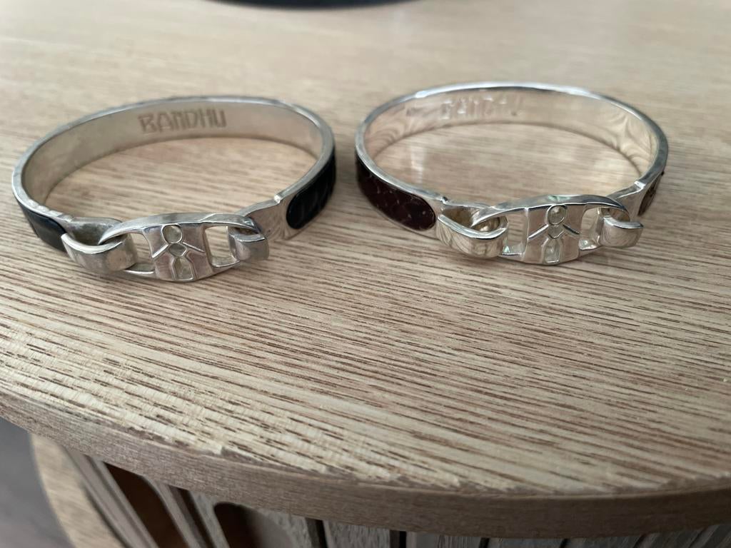 Bandhu armbanden, Sieraden, Tassen en Uiterlijk, Ophalen of Verzenden, Gebruikt, Zwart, Leer