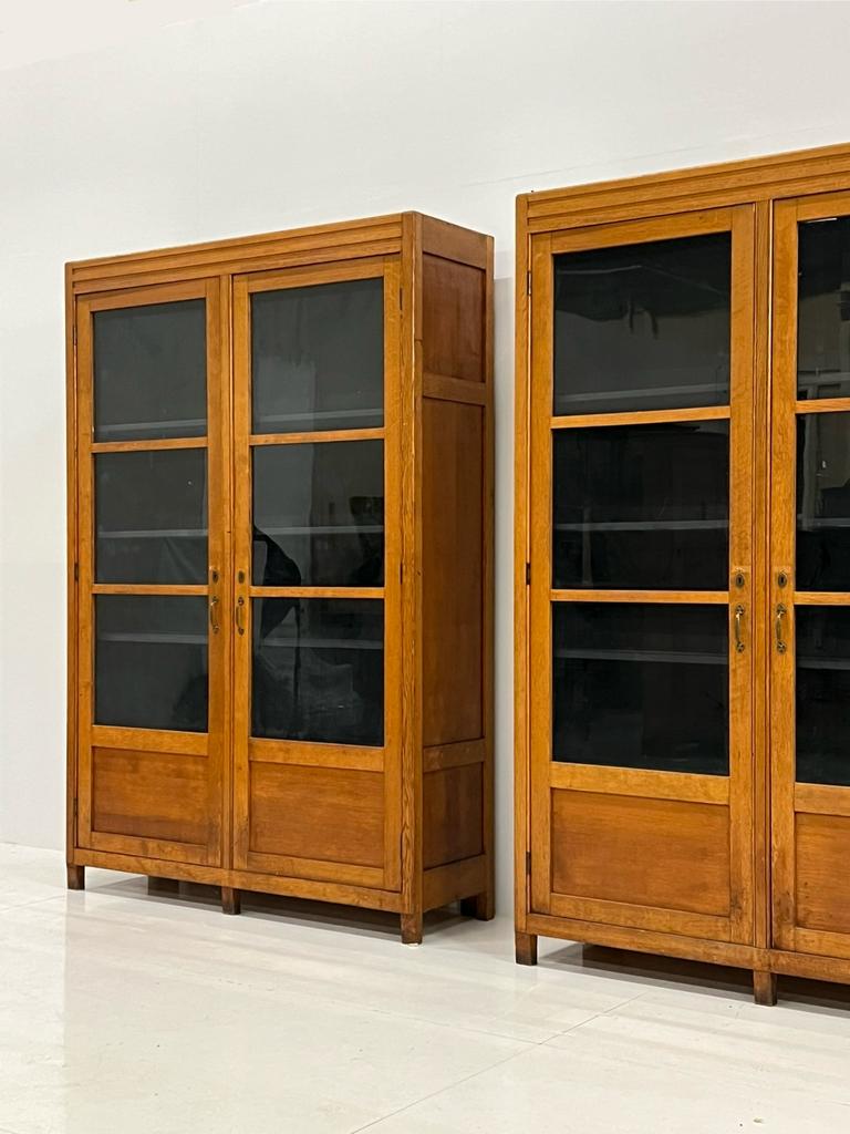 Set van 2 Art Deco boekenkasten eiken