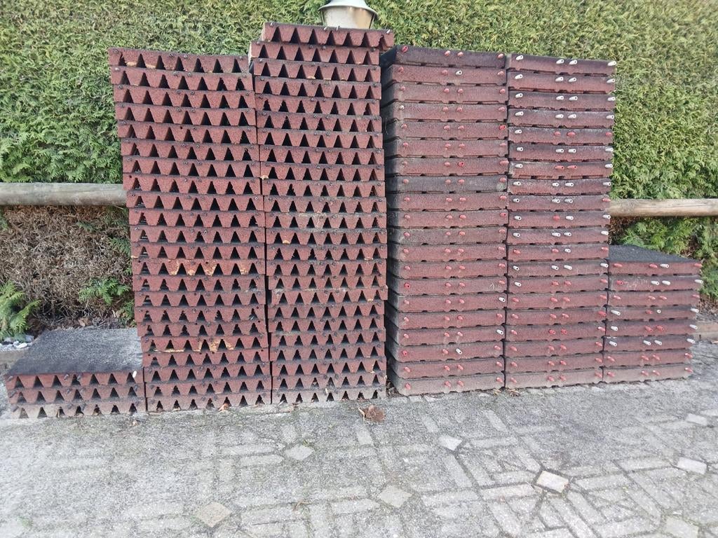 Rubber tegels of staltegels div maten/ diktes, Tuin en Terras, Ophalen, Gebruikt, Rubber, Overige typen