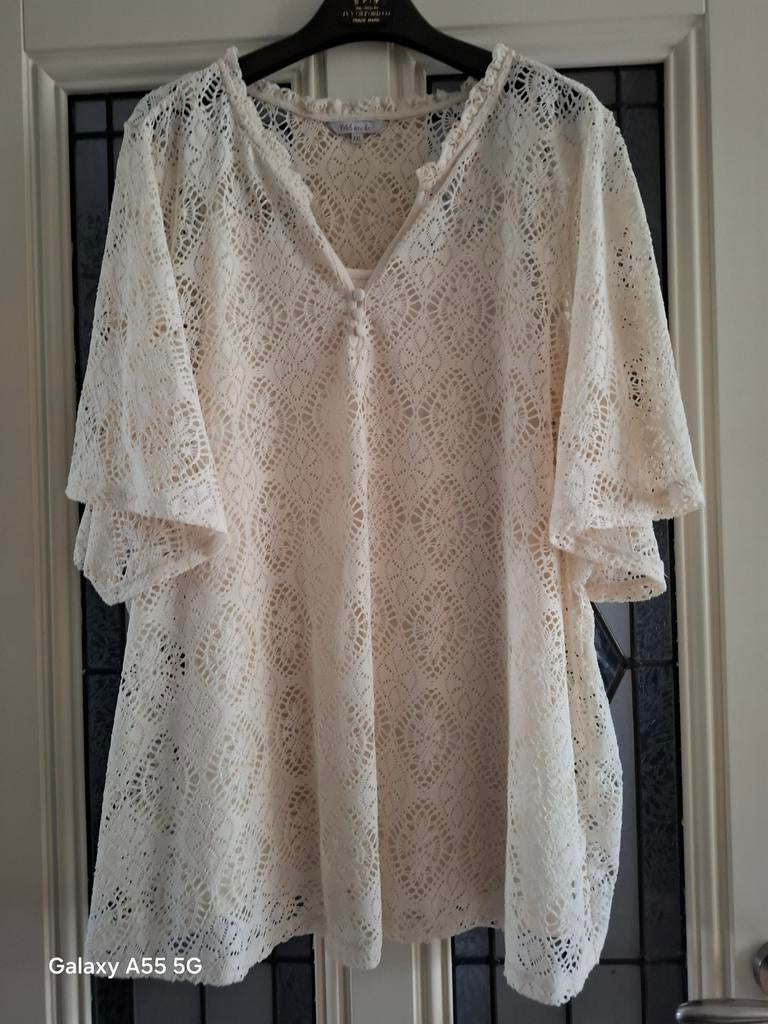MS MODE XXL SHIRT (48/50), Kleding | Dames, Grote Maten, Verzenden, Zo goed als nieuw, Beige, Shirt of Top