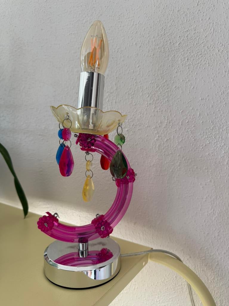 Kleurrijke tafellamp, Ophalen, Zo goed als nieuw, Minder dan 50 cm