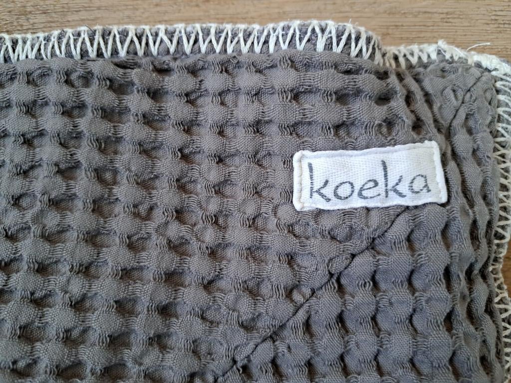 Koeka boxkleed zware kwaliteit antraciet/taupe, Ophalen, Gebruikt