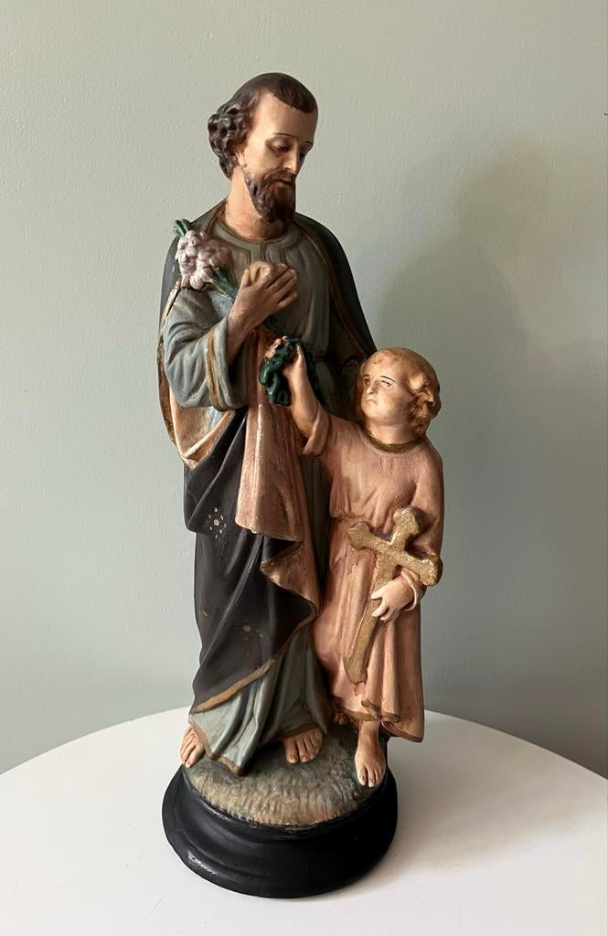 Religieus beeld van Jozef met kindje Jezus, Ophalen of Verzenden