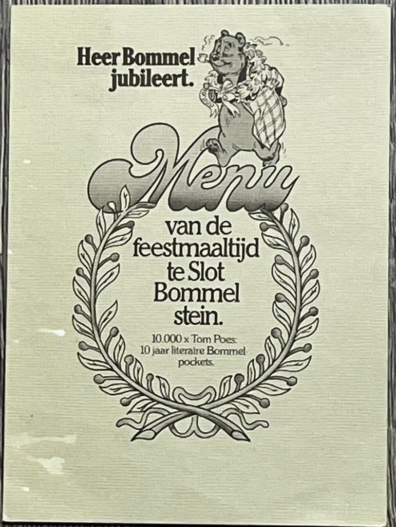 feestmenu Heer Bommel Tom Poes Joost Marten Toonder, Verzamelen, Ophalen of Verzenden, Olivier B, Bommel en Tom Poes, Gebruikt