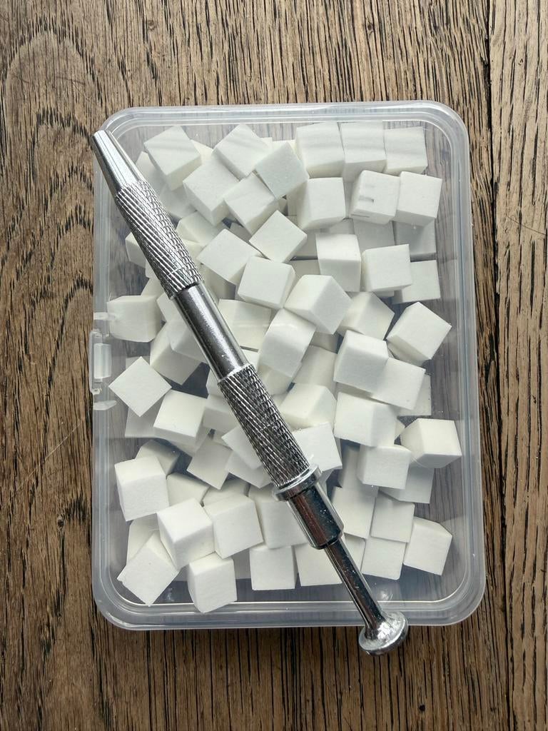 Sponsjes voor nagel effecten met houder, Wit, Nieuw, Ophalen of Verzenden, Handen en Nagels