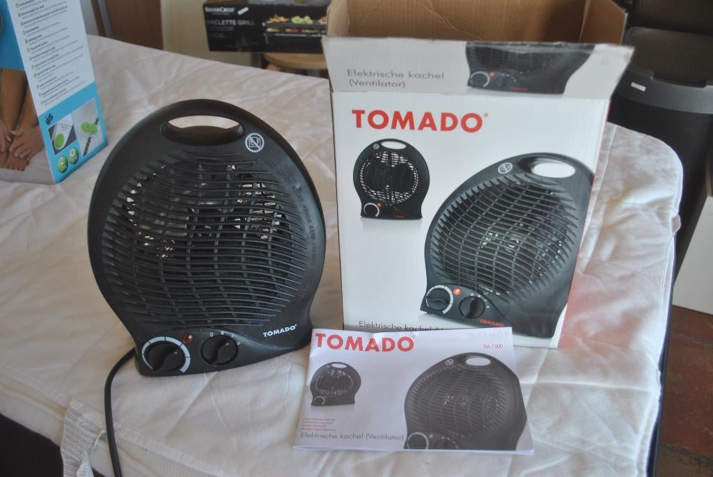 Kacheltje, elektrisch, Tomado, Huis en Inrichting, Kachels, Gebruikt, Vrijstaand, Overige soorten, Elektrisch, Ophalen of Verzenden