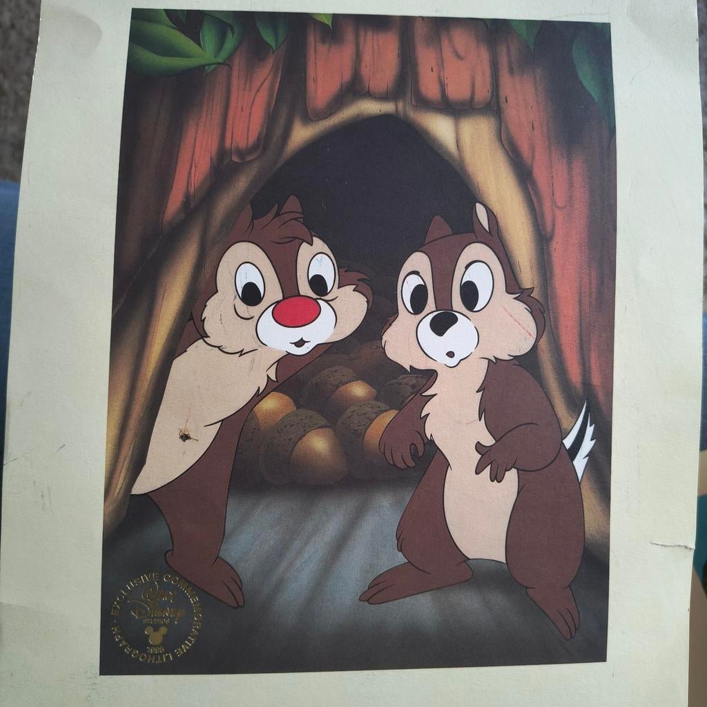 Knabbel en Babbel Disney litho, Verzamelen, Disney, Ophalen of Verzenden