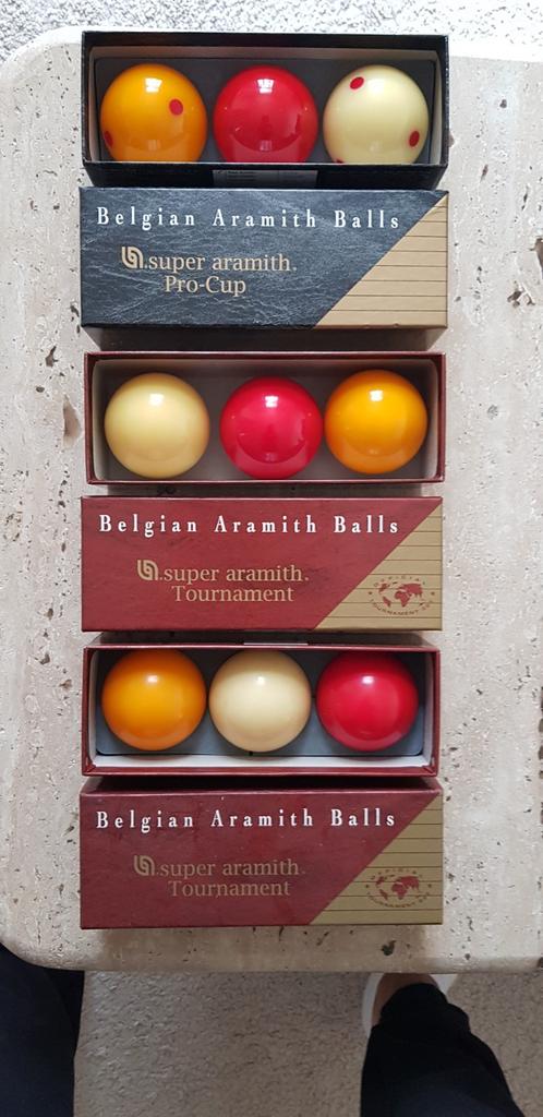 Setjes biljartballen, Aramith Tournament en Pro Cup, Ophalen, Keu of Ballen