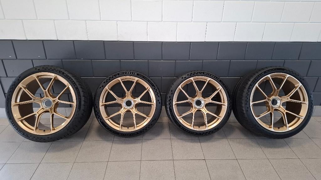 Porsche GT3 velgen met banden zo goed als nieuw & schadevrij, Auto-onderdelen, Banden en Velgen, Banden en Velgen, Zomerbanden