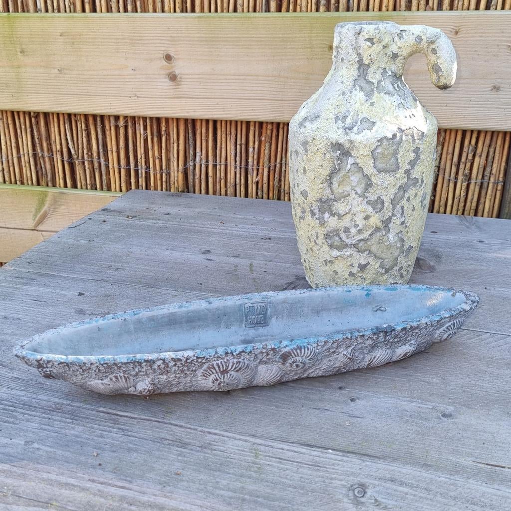 PTMD Home decoratieve schaal met schelpen reliëf, Gebruikt, Schaal, Ophalen of Verzenden, Ovaal