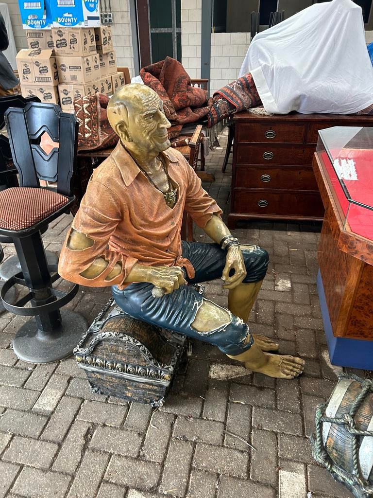 4 levensgrote piraten beelden - decoratie, Verzamelen, Ophalen of Verzenden, Gebruikt, Mens