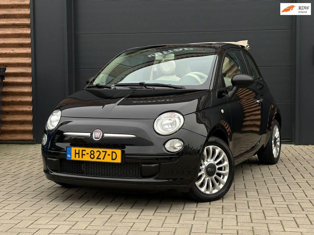 Fiat 500 C 1.2 Pop FRISSE CABRIOLET BJ 2013 PDC ELEC DAK, Auto's, Euro 5, Gebruikt, 4 cilinders, Zwart