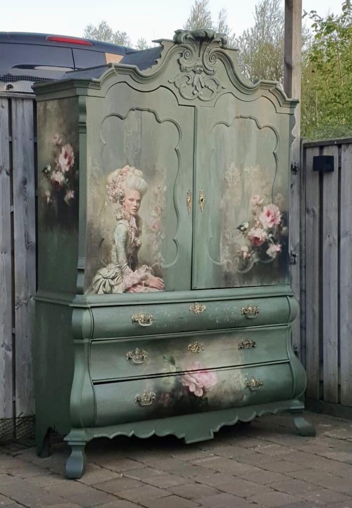 Unieke gerestylde victoriaanse kabinetkast, Ophalen of Verzenden