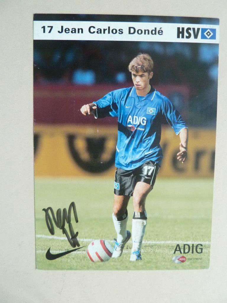 Spelerskaart.  Jean.Carlos.Donde. HSV Hamburg ex Feyenoord, Ophalen of Verzenden, Zo goed als nieuw, Buitenlandse clubs, Spelerskaart