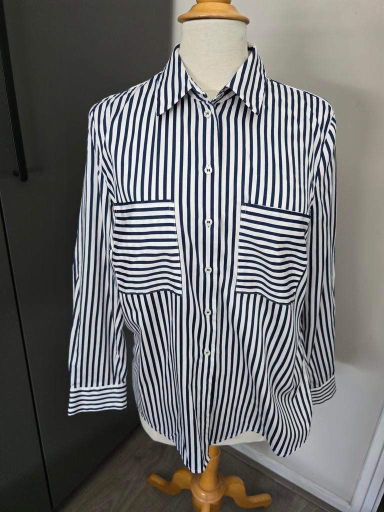Peter Hahn gestreepte blouse 42, Kleding | Dames, Blouses en Tunieken, Ophalen of Verzenden, Zo goed als nieuw, Maat 38/40 (M)