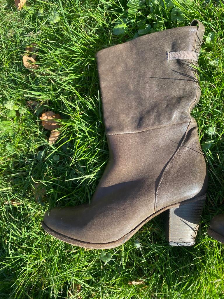 Mooie leren laarzen Humanoid mt 39, Hoge laarzen, Bruin, Verzenden, Gedragen