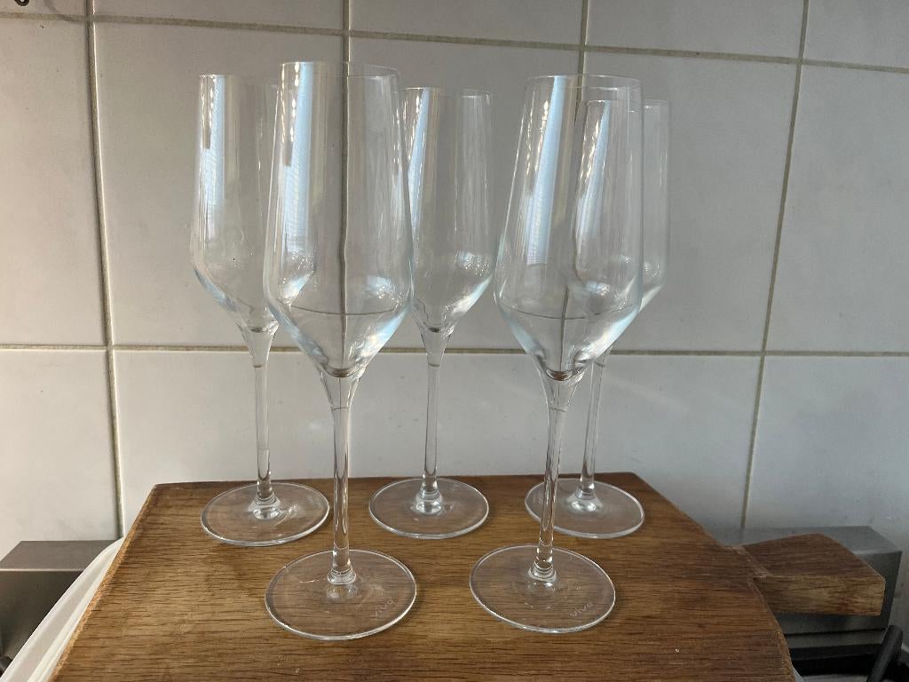 5x VIVO AH Champagne glazen, Ophalen of Verzenden, Zo goed als nieuw, Overige typen